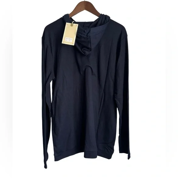 TRUE ROCK Hooded Henley Lightweight Men’s Navy Knit Top XXL - NWT - Picture 2 of 8